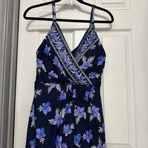 Lands End Women Tulip Wrap Mini Swim Dress